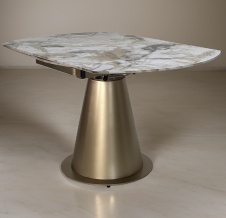 Стол TERAMO 135 GLOSS GRAND JADE SOLID CERAMIC, керамика, поворотн.механизм / Бронзовый, ®DISAUR