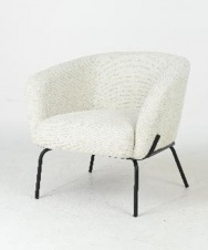 Кресло HARPER Modica-040 бежево-белый, ткань / черный каркас, ®DISAUR